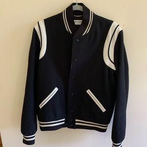 Mens size 48 Saint Laurent Teddy Varsity Jacket worn only a few times